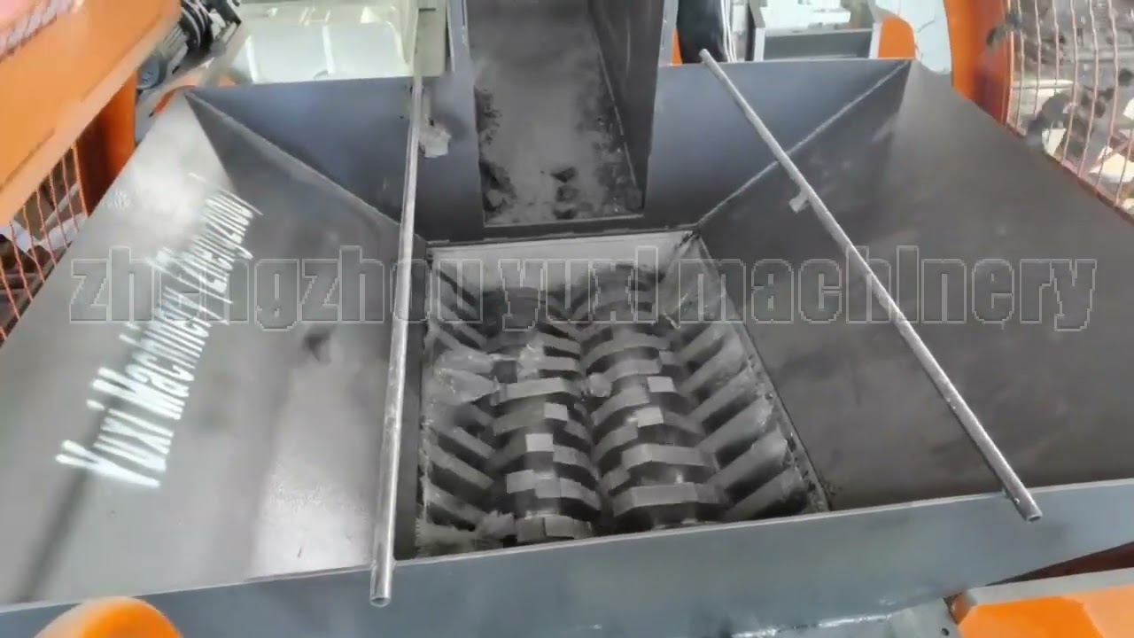 yuxi dual speed tire chipping shredder scrap tire shredding machine