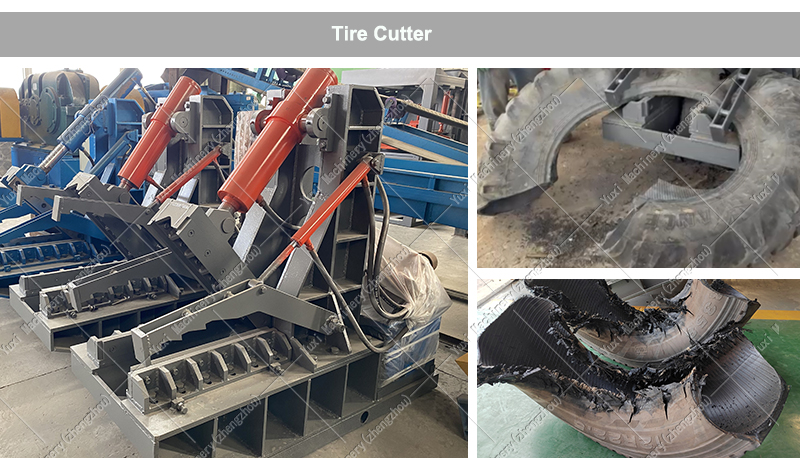 TIRE CUTTING MACHINE of Tire Derived Fuel (TDF) Shredder Systems
